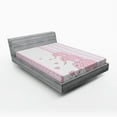 thumbnail image 1 of Ambesonne Animal Cartoon Fitted Sheet, Pink Animals, Queen Size, Pale Pink White, 1 of 2