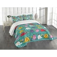 thumbnail image 1 of Ambesonne Animal Cartoon Quilted Bedspread Set 3 Pcs, Joyful Nature, King Size, Multicolor, 1 of 5