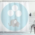thumbnail image 1 of Ambesonne Animal Cartoon Shower Curtain, Balloons, 69"Wx70"L, Pale Blue White Mauve, 1 of 3