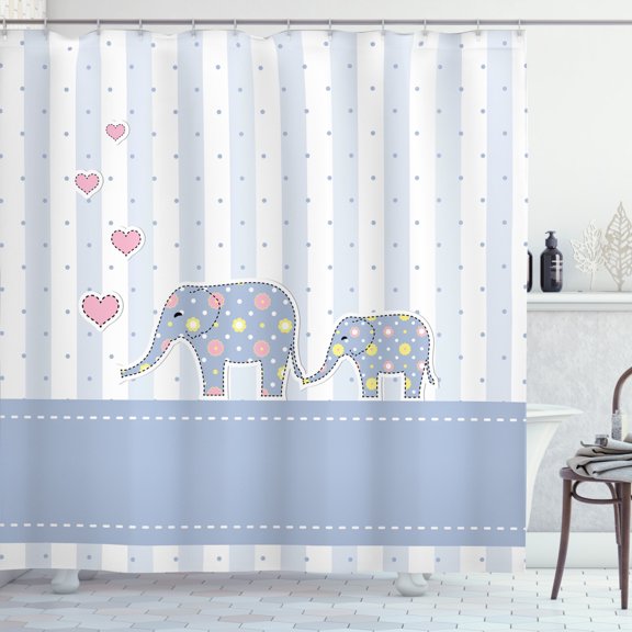 Ambesonne Animal Cartoon Shower Curtain, Happy, 69"Wx75"L, Multicolor