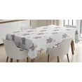 thumbnail image 1 of Ambesonne Animal Cartoon Tablecloth Rectangular Table Cover, Heart Balloons, 60"x84", Grey Pale Pink White, 1 of 4