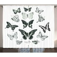 thumbnail image 1 of Ambesonne Animal Curtains 2 Panel Set, Modern Realistic Art, 108" x 84", Black Grey and White, 1 of 3