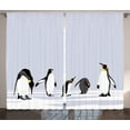 thumbnail image 1 of Ambesonne Animal Curtains 2 Panel Set, Polar Icy Land Winter, 108" x 63", Lilac Grey White, 1 of 3
