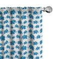 thumbnail image 1 of Ambesonne Animal Curtains, Blue Animal Theme, Pair of 28"x84", Blue White, 1 of 5