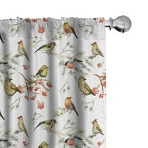 Ambesonne Animal Curtains, Colorful Forest Birds, Pair of 28"x84", Multicolor