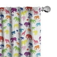 thumbnail image 1 of Ambesonne Animal Curtains, Colorful Savannah Fauna Art, Pair of 28"x95", Multicolor, 1 of 3