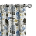 thumbnail image 1 of Ambesonne Animal Curtains, Funny Underwater Life, Pair of 28"x95", Multicolor, 1 of 5