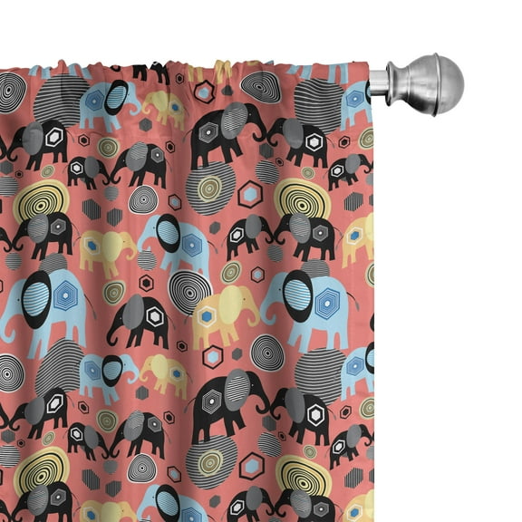 Ambesonne Animal Curtains, Modern Art, Pair of 28"x84", Multicolor