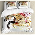 thumbnail image 1 of Ambesonne Animal Duvet Cover Set, Abstract Art Wild Horse, King, Tan Red Brown, 1 of 6