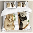 thumbnail image 1 of Ambesonne Animal Duvet Cover Set, Koala Panda Watercolor, 2-Calking, Beige Black, 1 of 7