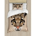 thumbnail image 1 of Ambesonne Animal Duvet Cover Sets, Leopard Wild, 2-Twin, Umber Brown Cocoa, 1 of 4