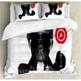 thumbnail image 1 of Ambesonne Animal Duvet Cover Sets, Pug Dog Police Costume, 2-King, Blue and Black, 1 of 7