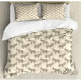 thumbnail image 1 of Ambesonne Animal Duvet Cover Sets, Zentangle Tribal, 2-Queen, Sepia and Champagne, 1 of 3