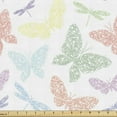 thumbnail image 1 of Ambesonne Animal Fabric by the Yard Upholstery, Butterfly Dragonfly, 1 Yard, Multicolor, 1 of 5