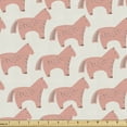 thumbnail image 1 of Ambesonne Animal Fabric by the Yard Upholstery, Horse Pattern, 3 Yards, Coral and Cream, 1 of 5