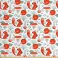 thumbnail image 1 of Ambesonne Animal Fabric by the Yard Upholstery, Squirrel and Fox Woods Tea, 10 Yards, Reseda Green Dark Brown, 1 of 4