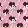 thumbnail image 1 of Ambesonne Animal Fabric by the Yard Upholstery, Tropical Palm Leaf Africa, 10 Yards, Pastel Pink Dark Fuchsia, 1 of 4