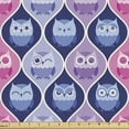 thumbnail image 1 of Ambesonne Animal Fabric by the Yard Upholstery, Vertical Sleeping Owls, 1 Yard, Pink Purple Blue, 1 of 5