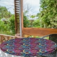 thumbnail image 1 of Ambesonne Animal Fitted Round Tablecloth, Hand Drawn Art Snakes, 36"- 40" Diameter, Plum Blue Yellow, 1 of 5