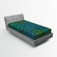 thumbnail image 1 of Ambesonne Animal Fitted Sheet, Alligator Skin, Twin Size, Green Blue, 1 of 2