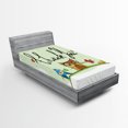 thumbnail image 1 of Ambesonne Animal Fitted Sheet, Bird Owl, Twin Size, Green, 1 of 3