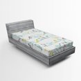 thumbnail image 1 of Ambesonne Animal Fitted Sheet, Birds Sitting on Wires, Twin Size, Pale Green Brown, 1 of 2