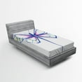 thumbnail image 1 of Ambesonne Animal Fitted Sheet, Butterfly Design Art, Twin XL Size, Violet Blue, 1 of 2