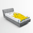 thumbnail image 1 of Ambesonne Animal Fitted Sheet, Cartoon Water, Twin XL Size, Pale Blue Yellow, 1 of 3