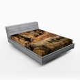 thumbnail image 1 of Ambesonne Animal Fitted Sheet, Crocodile Hunt in Wild, Full Size, Brown Tan, 1 of 2