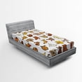 thumbnail image 1 of Ambesonne Animal Fitted Sheet, Dog Heads Puppy Canin, Twin Size, White Yellow Chocolate, 1 of 2