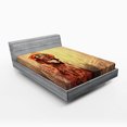 thumbnail image 1 of Ambesonne Animal Fitted Sheet, Dog Wearing Hat Glasses, Queen Size, Redbrown Tan, 1 of 2