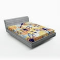 thumbnail image 1 of Ambesonne Animal Fitted Sheet, Dragonfly Pattern Boho, Full Size, Multicolor, 1 of 2