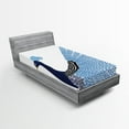 thumbnail image 1 of Ambesonne Animal Fitted Sheet, Exotic Peacock Feather, Twin Size, Dark Blue Blue and Black, 1 of 2