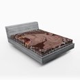 thumbnail image 1 of Ambesonne Animal Fitted Sheet, Growling Grizzly Bear, Queen Size, Brown and White, 1 of 2