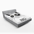 thumbnail image 1 of Ambesonne Animal Fitted Sheet, Grumpy Face Famous Cat, Queen Size, Black and White, 1 of 3