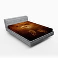 thumbnail image 1 of Ambesonne Animal Fitted Sheet, Hawk Eagle Face Claws, Full Size, Brown, 1 of 2