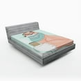 thumbnail image 1 of Ambesonne Animal Fitted Sheet, Hipster Fox Glasses, Full Size, Coral Mint Green, 1 of 2