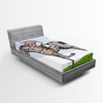 thumbnail image 1 of Ambesonne Animal Fitted Sheet, Horse Racing Sketch, Twin Size, Multicolor, 1 of 3