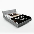 thumbnail image 1 of Ambesonne Animal Fitted Sheet, Jail Kitty Under Arrest, Queen Size, Brown Black White, 1 of 3