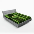 thumbnail image 1 of Ambesonne Animal Fitted Sheet, Jungle Trees Funny Frog Art, Queen Size, Green, 1 of 3