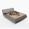 thumbnail image 1 of Ambesonne Animal Fitted Sheet, Leopard Wild, Full Size, Umber Brown Cocoa, 1 of 2