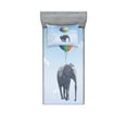 thumbnail image 1 of Ambesonne Animal Fitted Sheet & Pillow Sham Set, Baloons Sky Art, Twinxl, Multicolor, 1 of 3