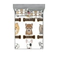 thumbnail image 1 of Ambesonne Animal Fitted Sheet & Pillow Sham Set, Boston Terrier Dogs, Full, Grey Cream White, 1 of 2