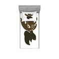 thumbnail image 1 of Ambesonne Animal Fitted Sheet & Pillow Sham Set, Canadian Deer Head, Twinxl, Green Brown Army Green, 1 of 3