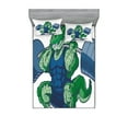 thumbnail image 1 of Ambesonne Animal Fitted Sheet & Pillow Sham Set, Cartoon Crocodile, Full, Jade Green Blue, 1 of 2
