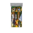thumbnail image 1 of Ambesonne Animal Fitted Sheet & Pillow Sham Set, Cartoon Lion, Twin, Brown and Fern Green, 1 of 2