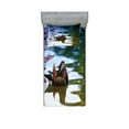 thumbnail image 1 of Ambesonne Animal Fitted Sheet & Pillow Sham Set, Chinese Ducks in River, Twinxl, Multicolor, 1 of 2