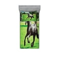 thumbnail image 1 of Ambesonne Animal Fitted Sheet & Pillow Sham Set, Friesian Horse, Twinxl, Black Green, 1 of 2