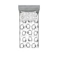 thumbnail image 1 of Ambesonne Animal Fitted Sheet & Pillow Sham Set, Funny Sheeps on a Meadow, Twinxl, Black White, 1 of 2