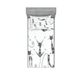 thumbnail image 1 of Ambesonne Animal Fitted Sheet & Pillow Sham Set, Funny Skinny Striped Cat, Twinxl, Dimgray, 1 of 3
